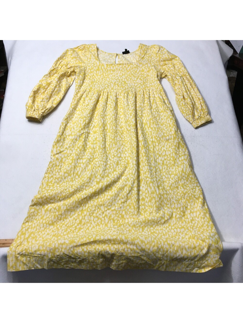 WHO WHAT WEAR Maxi Dress Pockets COTTON Pastel YELLOW Medium